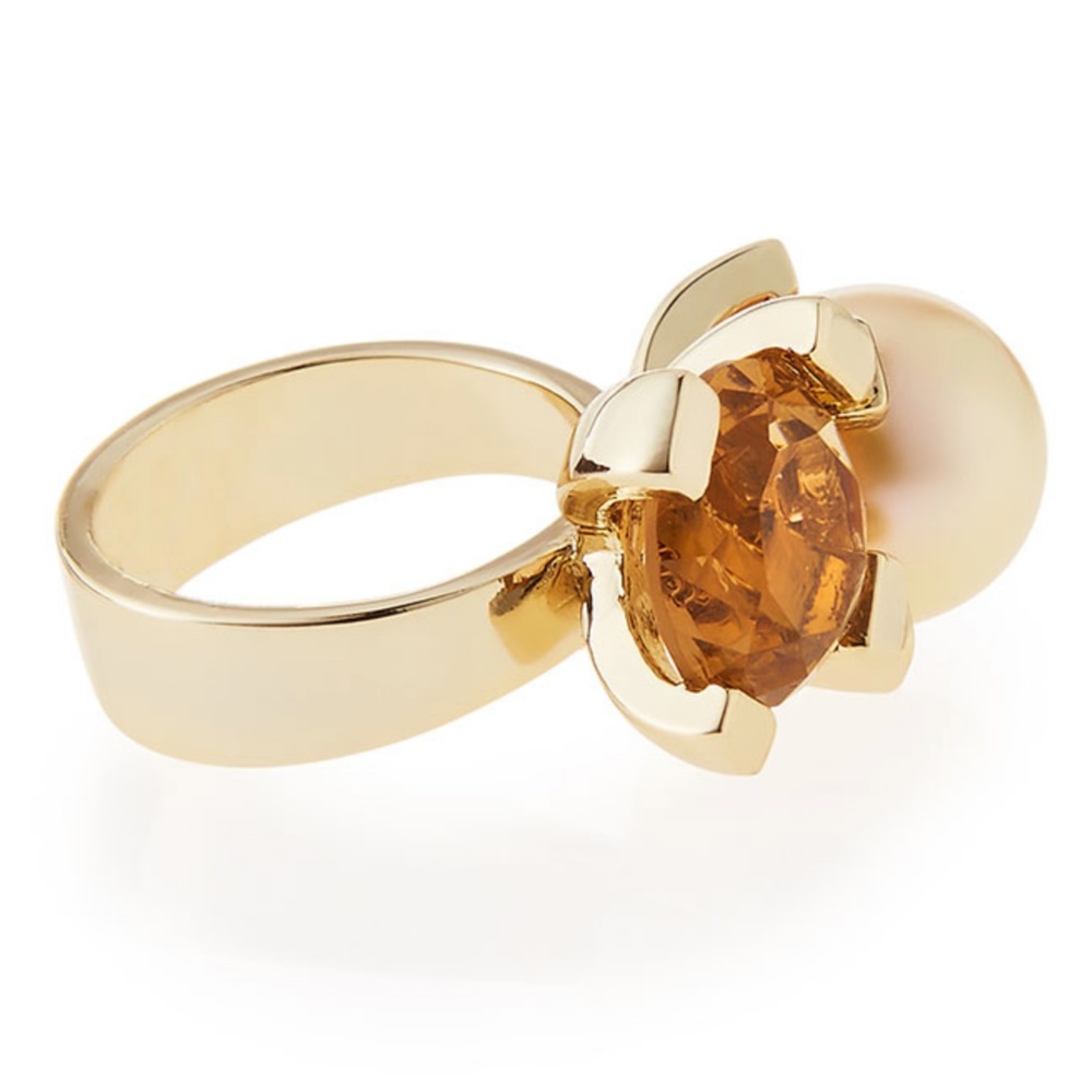 NEW Lele Sadoughi 12K Gold Sunrise Reef Ring - Picture 3 of 7